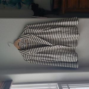 Old Navy Striped Cream and Navy blue Blazer